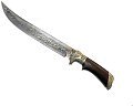 Нож ИП Семин Шайтан дамасская сталь торц литье ценные породы деревянные ножны