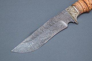 Нож ИП Семин Галеон дамасская сталь береста литье береста - фото 2