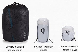 Спальник Naturehike CW300 Mummy goose down black - фото 2