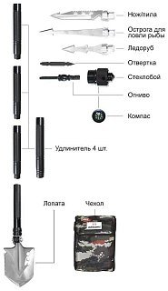 Лопата Adimanti HK001 многофункциональная - фото 3
