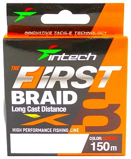 Шнур Intech First Braid X8 150м 1,0/0,165мм orange - фото 1