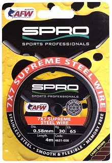 Поводковый материал SPRO Super steel AWF wire 12кг 0,36мм 4м - фото 1