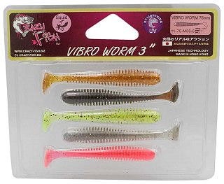 Приманка Crazy Fish Vibro worm 3'' 11-75-M59-6