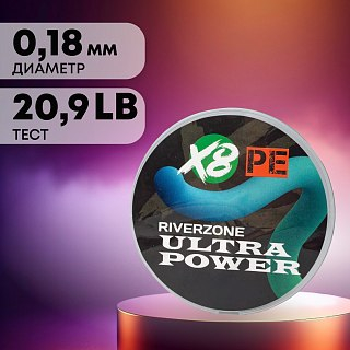 Шнур Riverzone Ultra Power X8 PE 1,2 150м 9,5кг blue - фото 3
