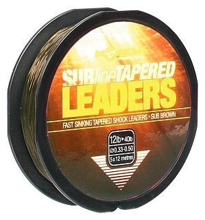 Шок лидер Korda Subline tapered leader brown 0.30-0.50мм 5x12м