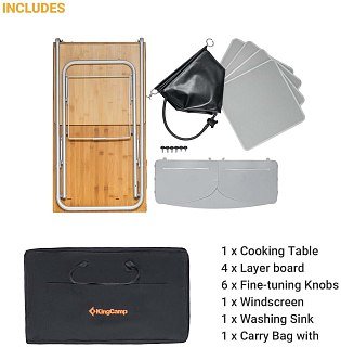 Кухня King Camp Bamboo 19045G походная 189х46х80 - фото 4