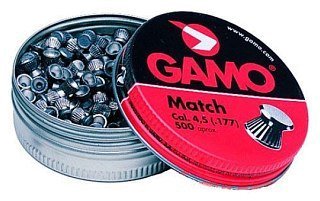 Пульки Gamo Match 4,5мм 0.49г 250шт