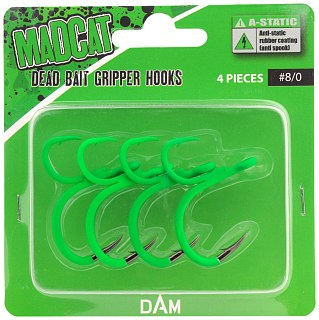 Крючки DAM Madcat A-static  deadbait gripper №8/0 4шт