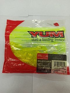 Приманка Yum Walleye grub 3'' цв 50 chartreuse - фото 2