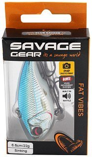Воблер Savage Gear Fat vibes 6,6см 22гр раттлин blue chrome - фото 2