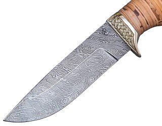 Нож ИП Семин Егерь дамасская сталь  литье береста - фото 2