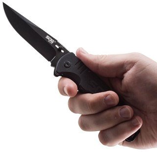 Нож SOG Salute Black Oxide складной сталь 8Cr13MoV текстолит - фото 5