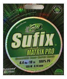 Шнур Sufix Matrix pro green 135м 0,14мм