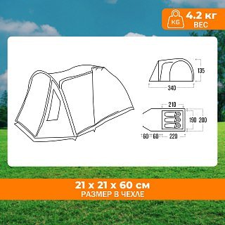 Палатка PerevalPro Cloud Dome 3 - фото 6
