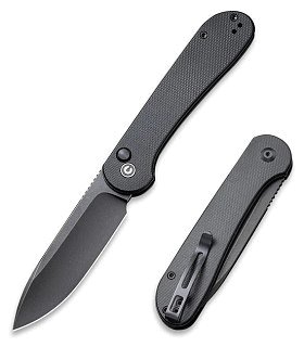 Нож Civivi Elementum Button Lock Knife G10 Handle (3.47" 14C28N Blade) black  - фото 1