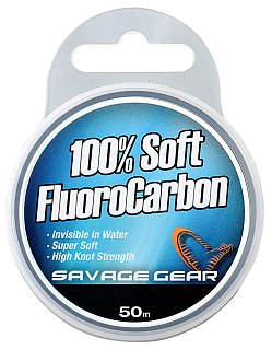 Леска Savage Gear Soft fluoro carbon 15м 0.81мм 73lbs 33кг