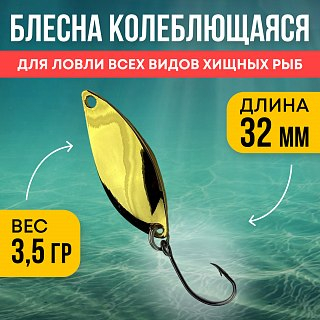 Блесна Riverzone Pike Fighter 3,5гр 32мм gold