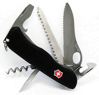 Нож Victorinox Forester с петлей на лезвии черный - фото 1