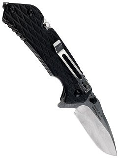 Нож Sanrenmu 7056LUF-GH-T4 складной сталь 12C27 Stonewash black G10 - фото 2