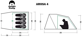 Палатка Jungle Camp Arosa 4 зеленый - фото 6