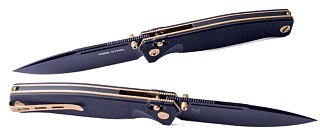 Нож складной Real Steel Huginn Black/Gold G10 клинок черн.VG-10 9,3см - фото 2
