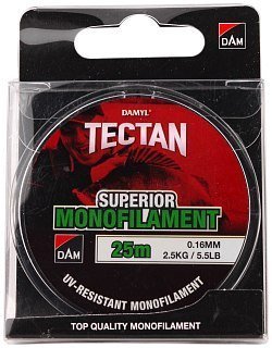 Леска DAM Tectan Superior 25м 0,16мм 2,5кг 5,5lbs green