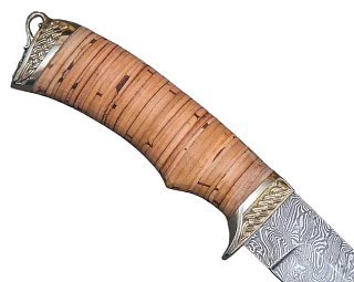 Нож ИП Семин Егерь дамасская сталь  литье береста - фото 4