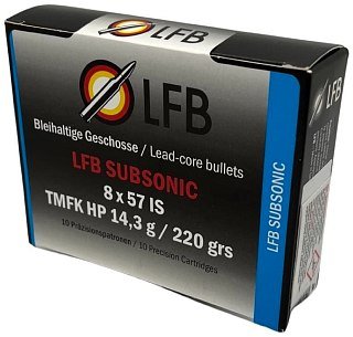 МП Патроны LFB, кал. 8x57 IS Subsonic TMFK HP (220/14,3 гр.) п.=10шт.