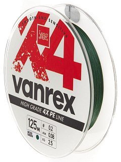 Шнур Lucky John Braided line Vanrex X4 Braid 125м 08 зеленый - фото 2
