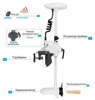 Электромотор Haswing Cayman-T 55Lbs white - фото 6