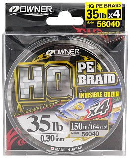 Шнур Owner HQ PE braid line 150м 0,30мм Invisible Green - фото 1