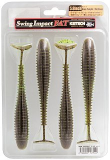 Приманка Keitech виброхвост Swing impact fat 5,8" 401 Green Pumpkin Chartreuse - фото 2