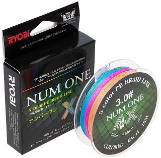 МП Шнур NUM ONE PE4X-100M 3.0#/0,285 mm Multi Colour Ryobi - фото 1