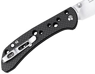 Нож Sanrenmu 9165-KB складной сталь 12C27 Brush black carbon fiber overlay G10 - фото 3