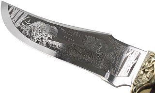 Нож Ладья Клык-2 НТ-27 Р 65х13 рисунок худ. литье венге - фото 3