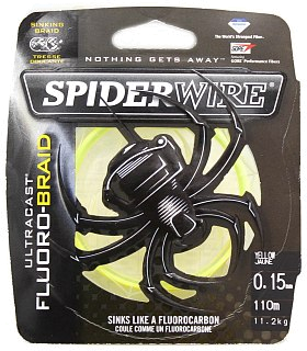 Шнур Spiderwire fluorobraid yellow 110м 0,15мм - фото 1