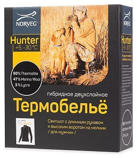 Термобелье Norveg Hunter верх высокий ворот black - фото 9