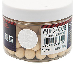 Бойлы Rhino Baits Pop-up  White Chocolate белый шоколад 10мм 40гр банка - фото 2