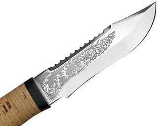 Нож Росоружие Тайга 95х18 береста рисунок - фото 2