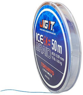 Шнур Jig It x Tokuryo ice braid X8 PE 0,8 50м blue - фото 2