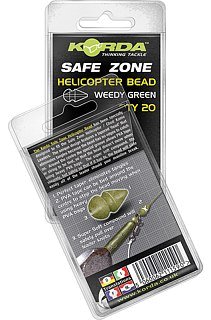 Бусина Korda Safe zone heli bead small ID резиновая green уп 20шт - фото 2