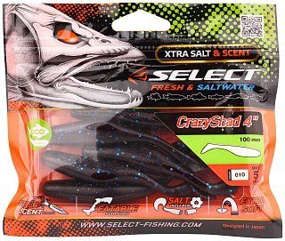 Приманка Select Crazy Shad 4" цв. 010 уп 5шт