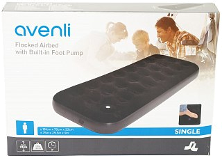 Кровать Avenli Relax Flocked air bed single 191х75х22 черный - фото 1