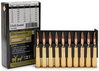 МП Патрон Nosler кал. 6.5x55 SE Expansion Tip (120 grain / 7,8 г) уп. 20 шт - фото 1