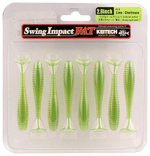 Приманка Keitech виброхвост Swing impact fat 2,8" 424 lime chartreuse