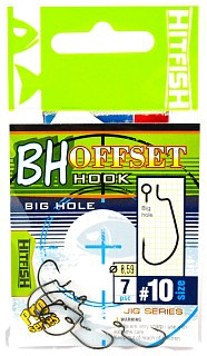 Крючок Hitfish Big hole offset офсетный №10 7шт - фото 1