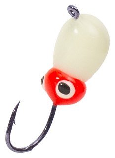 Мормышка Lumicom Капля с ушком вольф обмазка-жучок 5,0мм P white 1/10 - фото 1