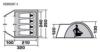 Палатка Trek Planet Vermont 4 синий/красный - фото 9