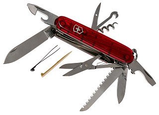 Нож Victorinox 91мм полупрозрачный красный - фото 5