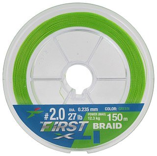 Шнур Intech First Braid X4 150м 2,0/0,235мм green - фото 2